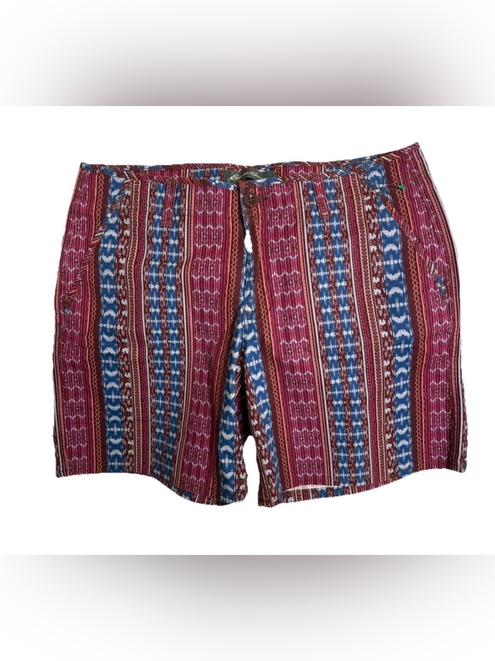 Eddie Bauer Womens Mid Rise Chino Shorts Southwestern Casual Cotton Size 8